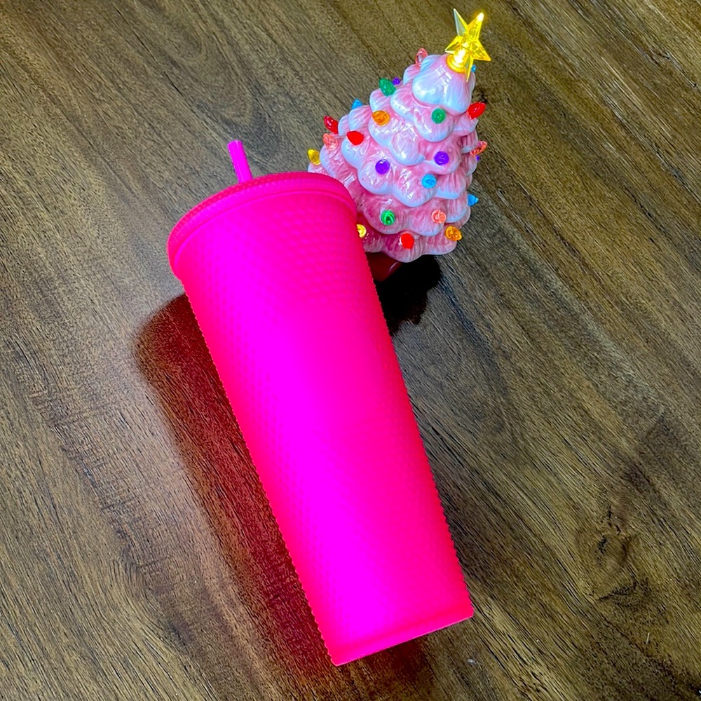 Starbucks Matte Hot Pink Barbie Venti 24oz Soft Touch Cold Cup Tumbler